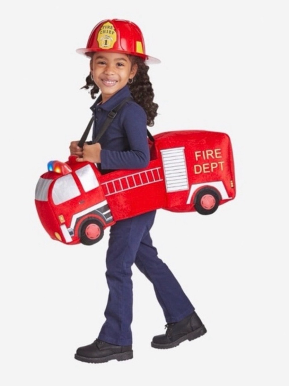 Want To Be" Kids Play 3D firetruck Costume / size 3-7yrs old